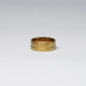 Gold Grooved Ring