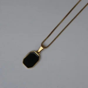Onyx Stone Pendant - Gold