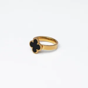 Clover Stone Ring - Gold