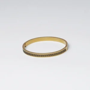 Spartan Engraved Bracelet Cuff - Gold