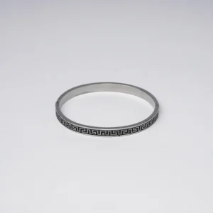Spartan Engraved Bracelet - Cuff Silver