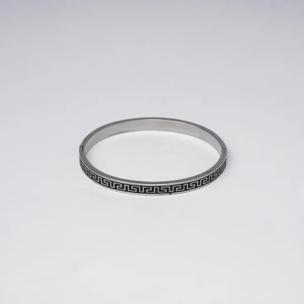 Spartan Engraved Bracelet - Cuff Silver