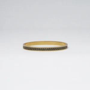 Spartan Engraved Bracelet Cuff - Gold