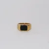 Simple Onyx Signet Ring - Gold