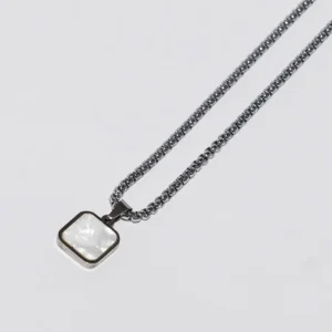 White Onyx Pendant - Silver