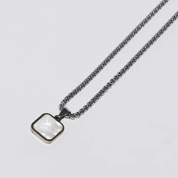 White Onyx Pendant - Silver